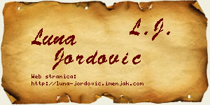 Luna Jordović vizit kartica